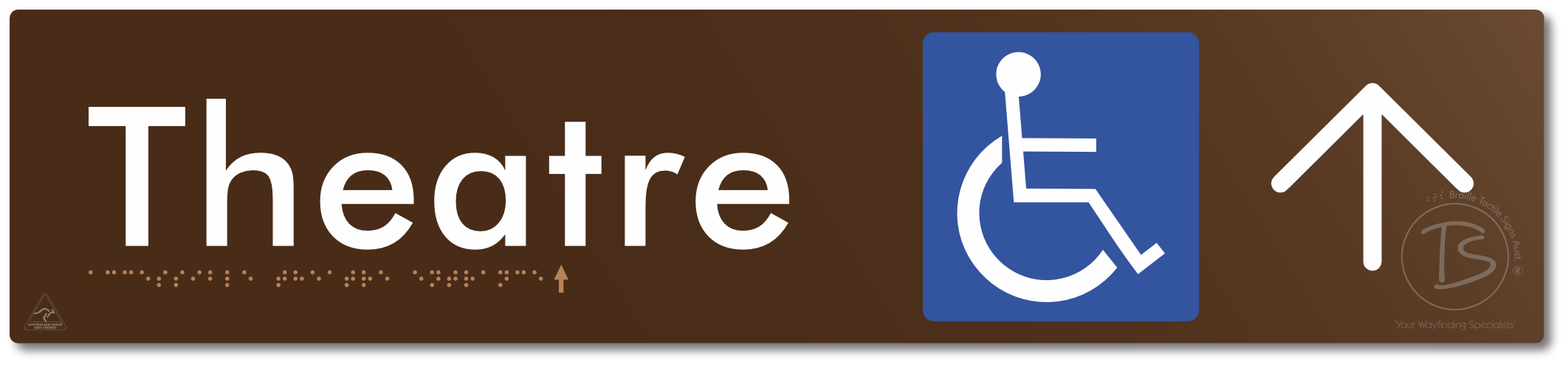 Accessible Theatre Entrance with Large Directional Arrow