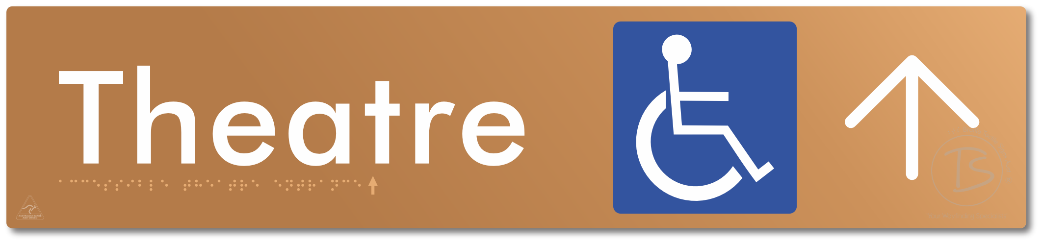 Accessible Theatre Entrance with Large Directional Arrow