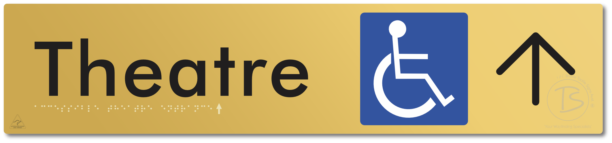 Accessible Theatre Entrance with Large Directional Arrow