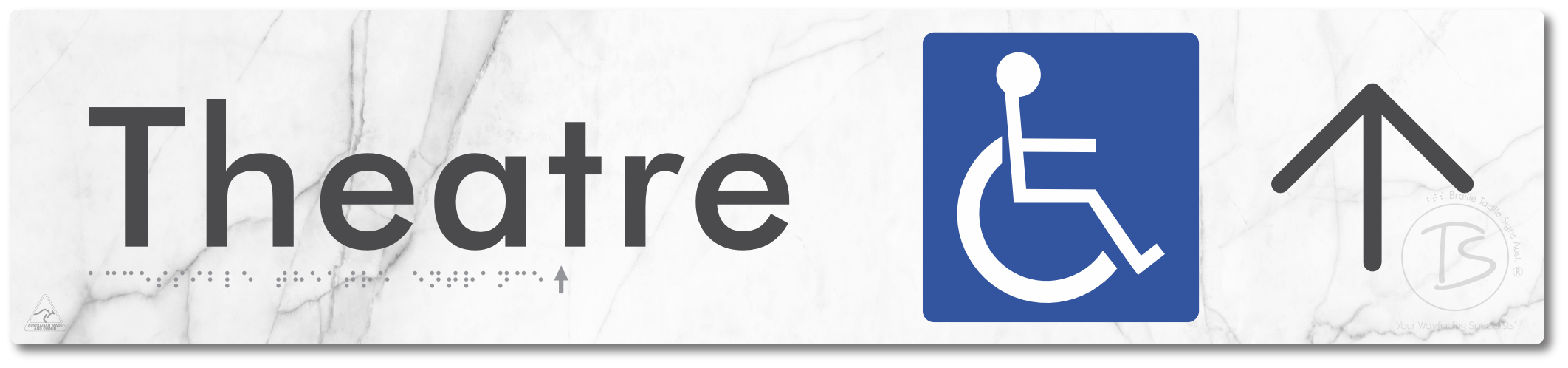Accessible Theatre Entrance with Large Directional Arrow
