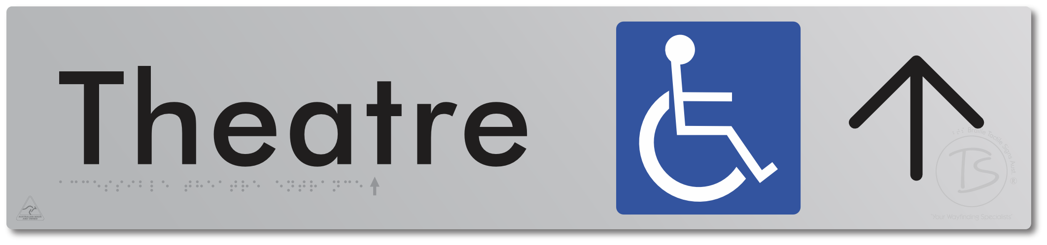 Accessible Theatre Entrance with Large Directional Arrow