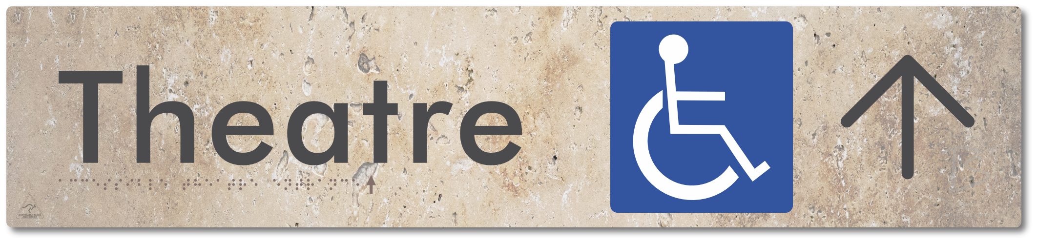 Accessible Theatre Entrance with Large Directional Arrow