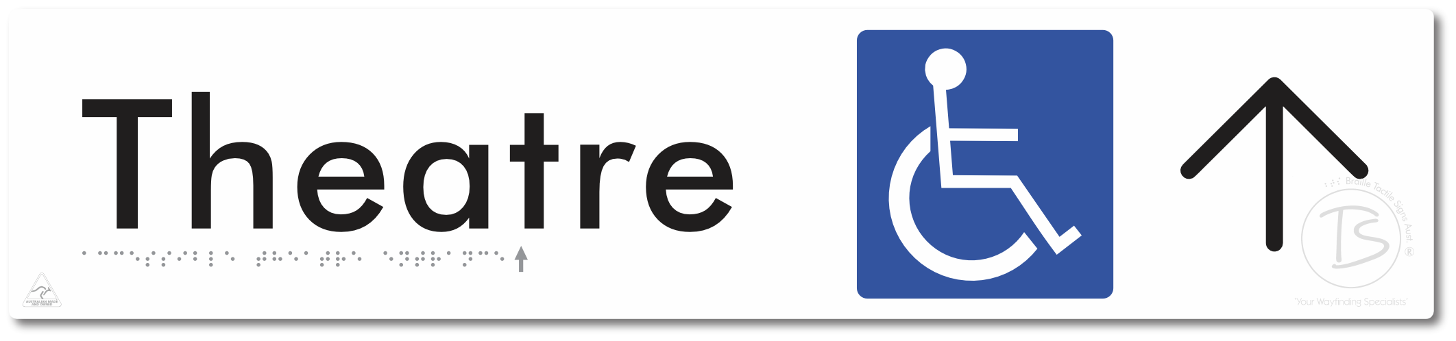 Accessible Theatre Entrance with Large Directional Arrow
