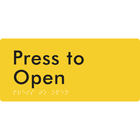 Press to Open - Braille Tactile Signs Aust.