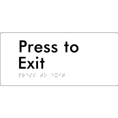 Press to Exit - Braille Tactile Signs Aust.
