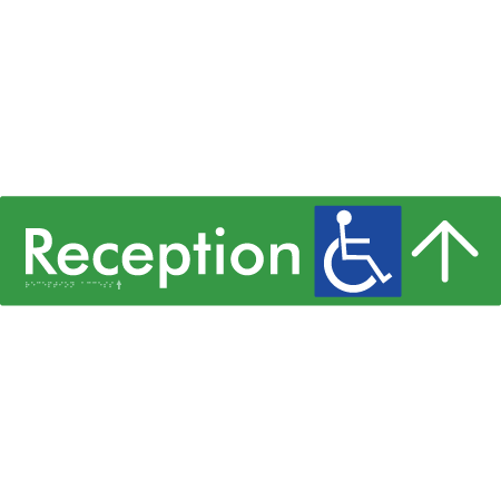 Reception Access w/ Large Arrow - Braille Tactile Signs Aust.