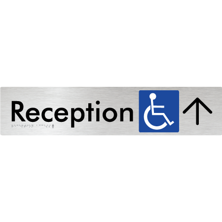 Reception Access w/ Large Arrow - Braille Tactile Signs Aust.