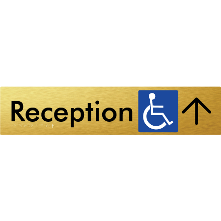 Reception Access w/ Large Arrow - Braille Tactile Signs Aust.