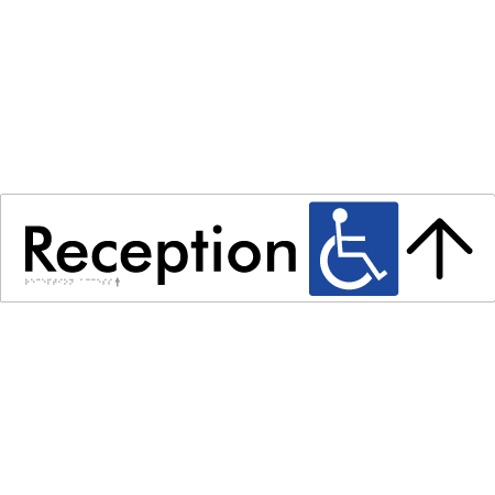 Reception Access w/ Large Arrow - Braille Tactile Signs Aust.