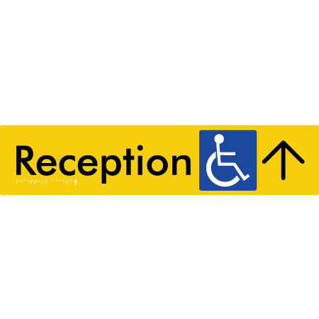 Reception Access w/ Large Arrow - Braille Tactile Signs Aust.