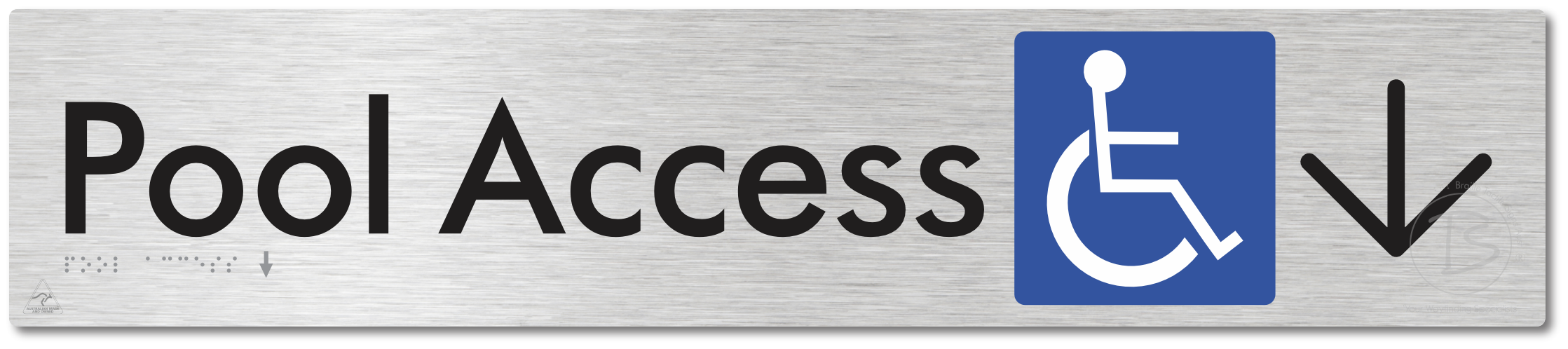 Pool Access with Large Directional Arrow