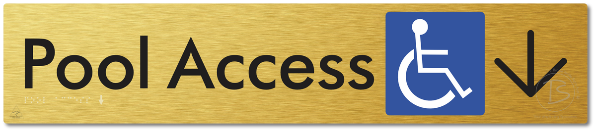 Pool Access with Large Directional Arrow
