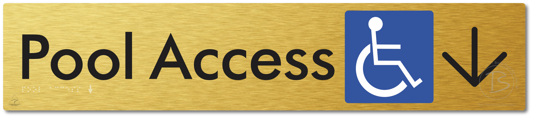 Pool Access with Large Directional Arrow