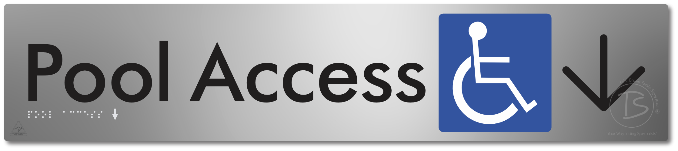 Pool Access with Large Directional Arrow