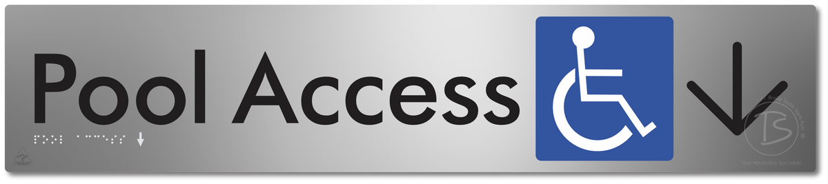 Pool Access with Large Directional Arrow