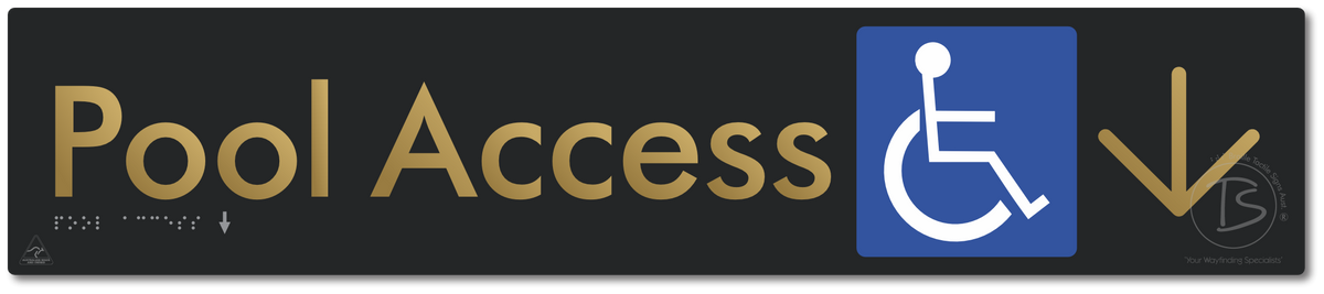 Pool Access with Large Directional Arrow
