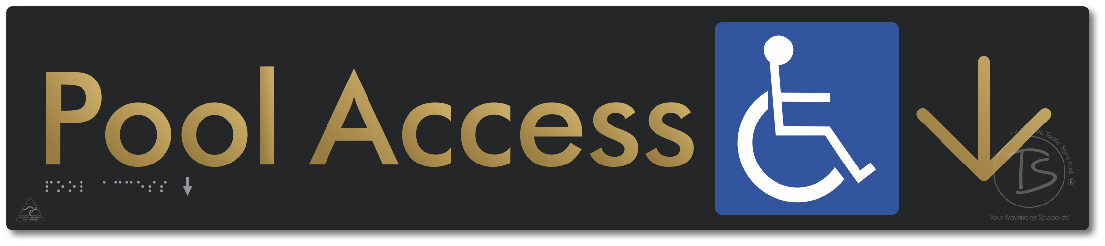 Pool Access with Large Directional Arrow
