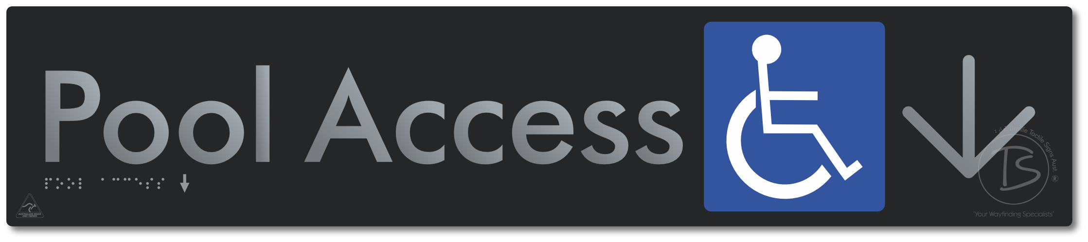 Pool Access with Large Directional Arrow