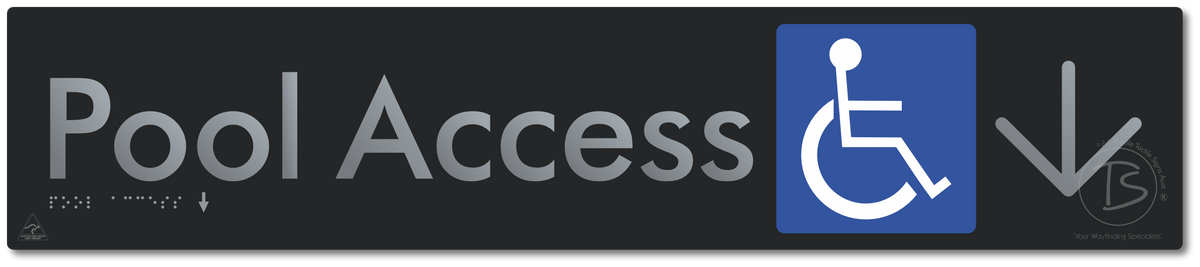 Pool Access with Large Directional Arrow