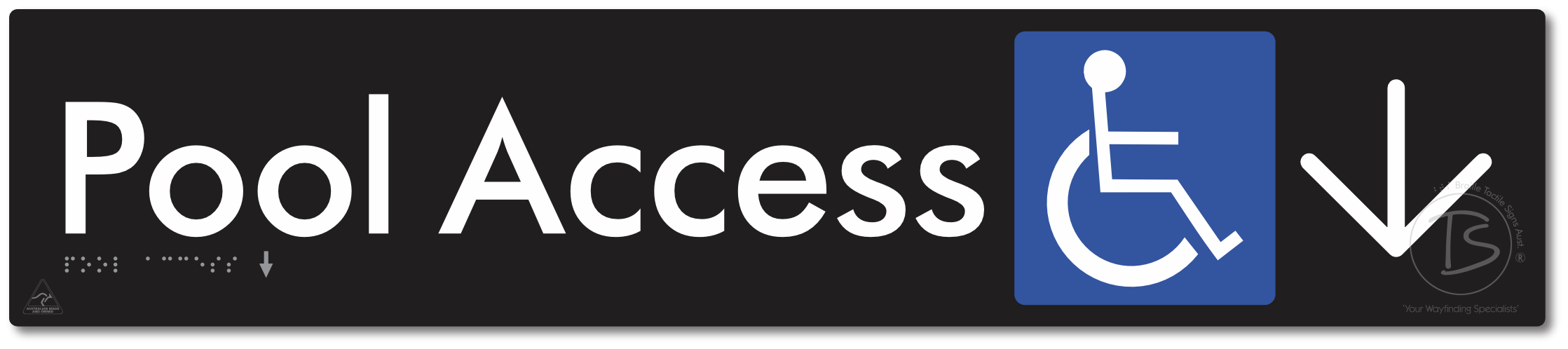 Pool Access with Large Directional Arrow
