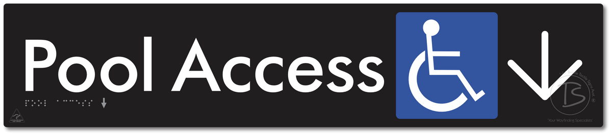 Pool Access with Large Directional Arrow