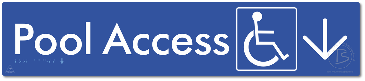 Pool Access with Large Directional Arrow