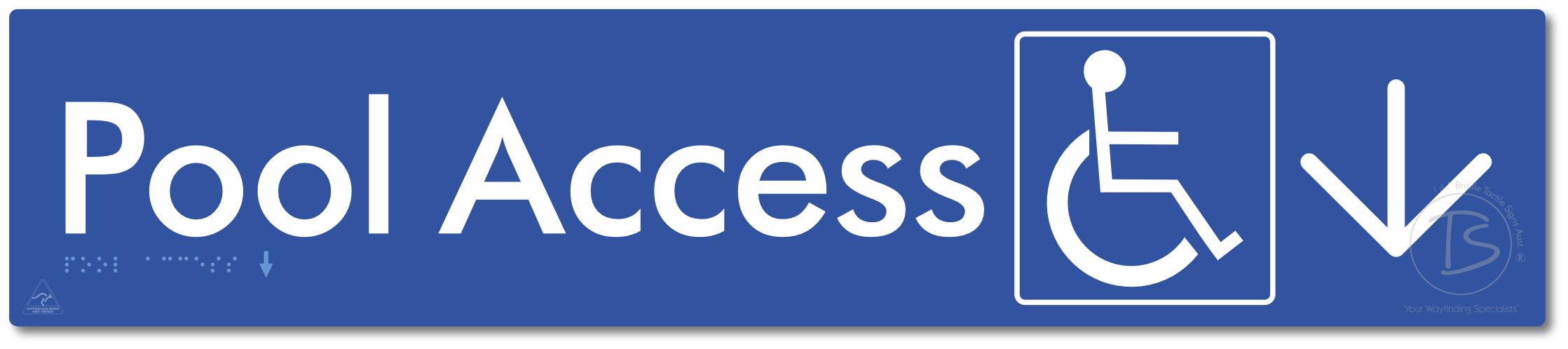 Pool Access with Large Directional Arrow