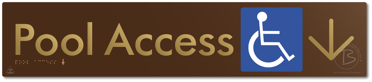 Pool Access with Large Directional Arrow