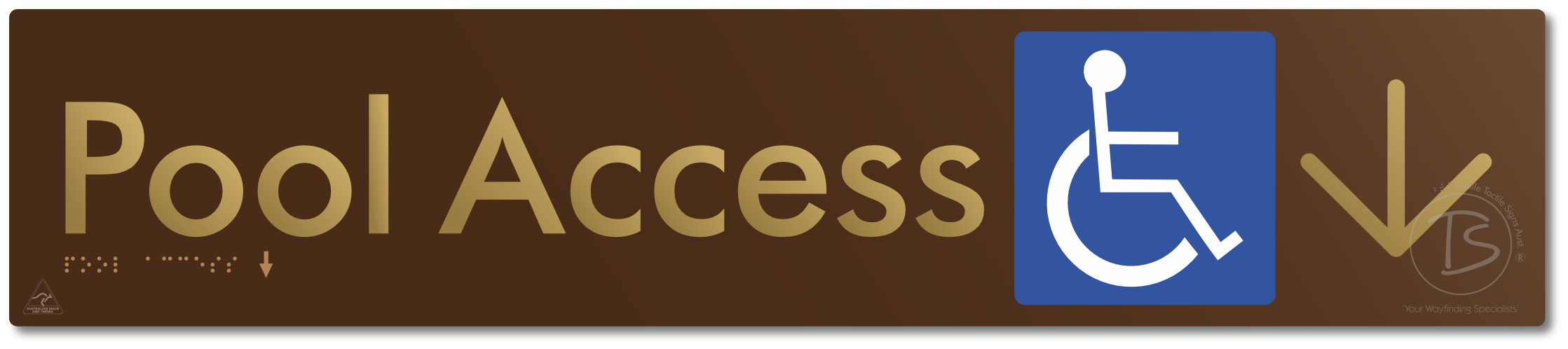 Pool Access with Large Directional Arrow
