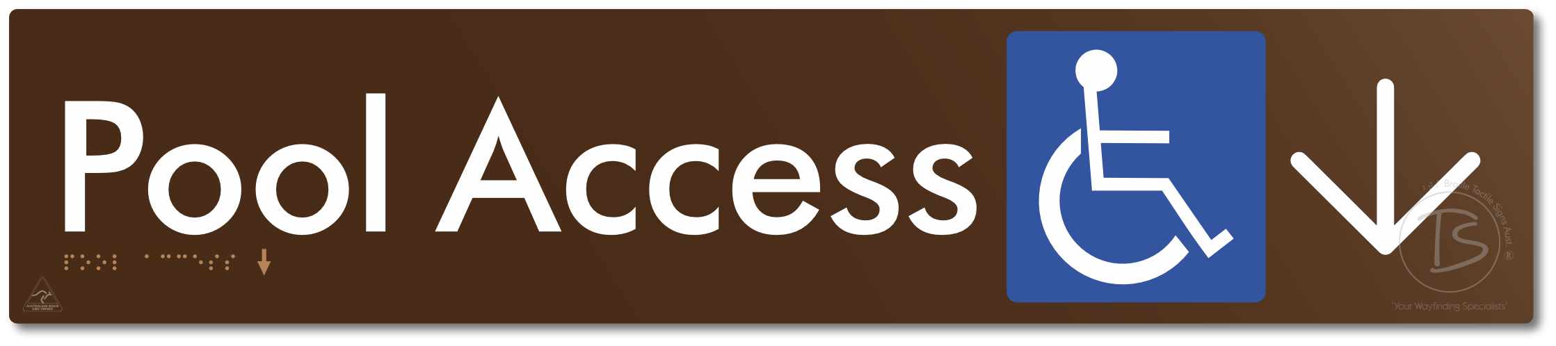 Pool Access with Large Directional Arrow