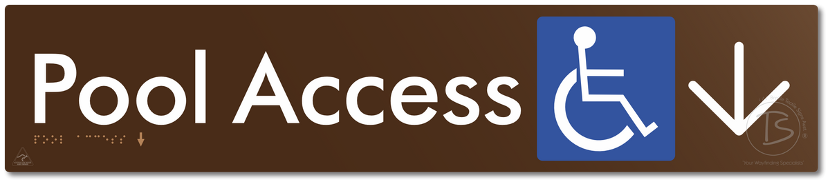 Pool Access with Large Directional Arrow