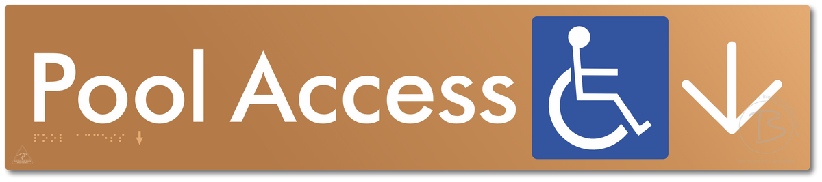 Pool Access with Large Directional Arrow