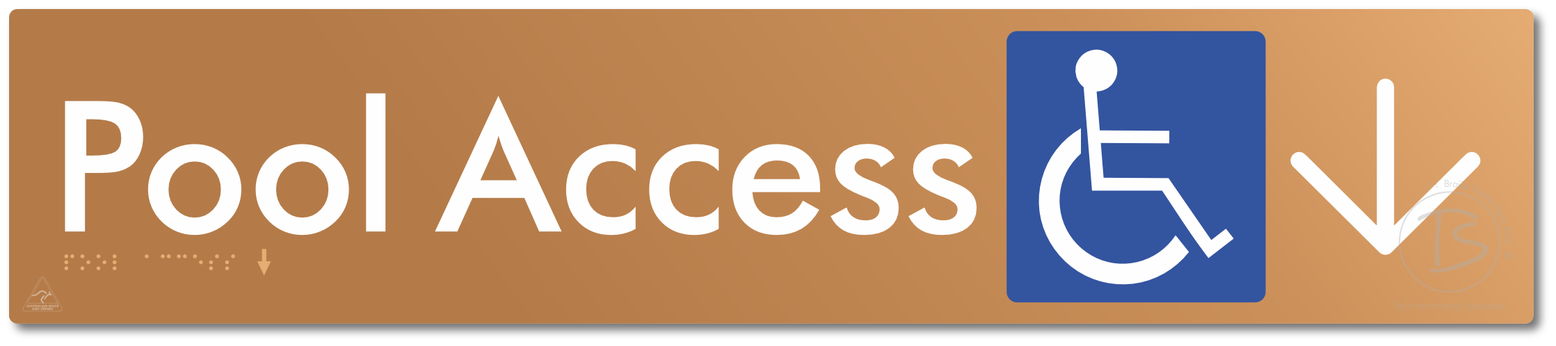 Pool Access with Large Directional Arrow