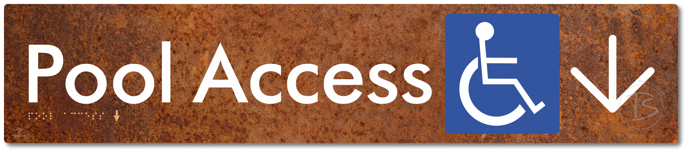 Pool Access with Large Directional Arrow