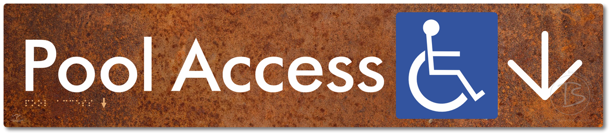 Pool Access with Large Directional Arrow