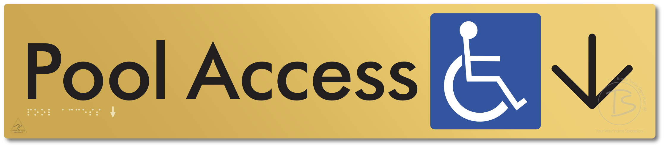 Pool Access with Large Directional Arrow