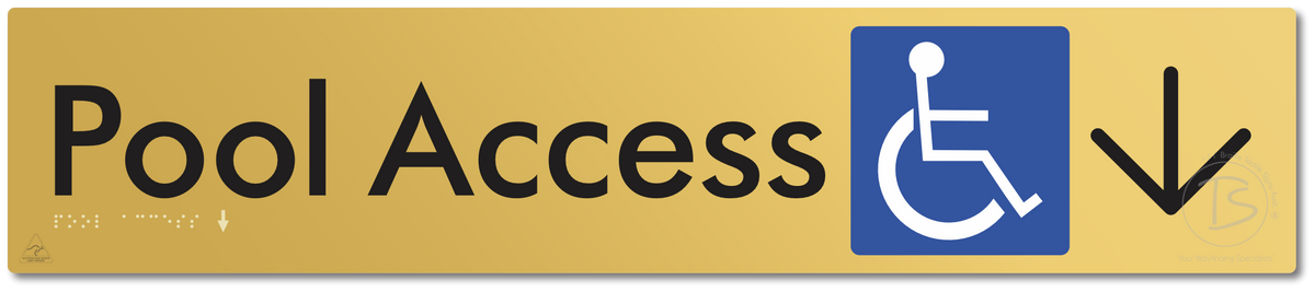 Pool Access with Large Directional Arrow