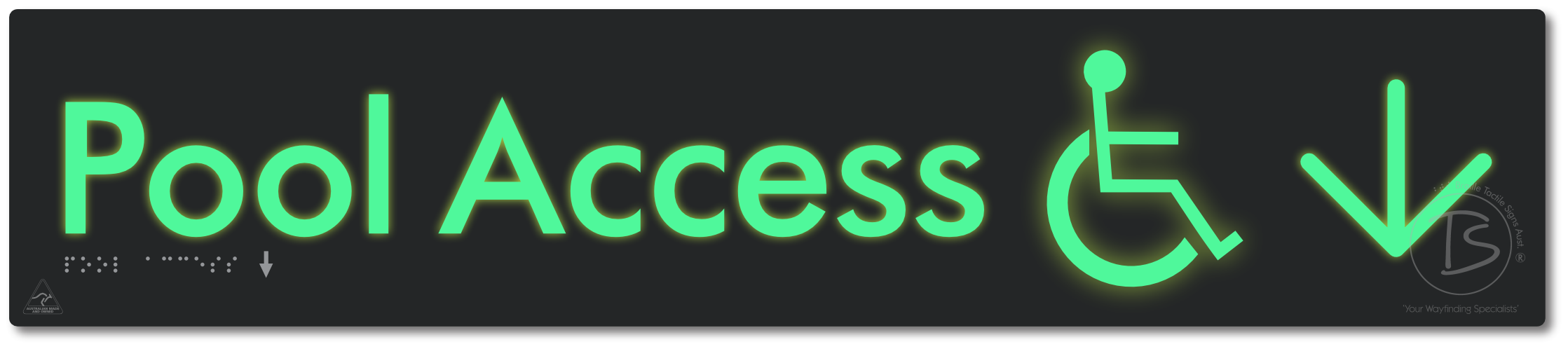 Pool Access with Large Directional Arrow