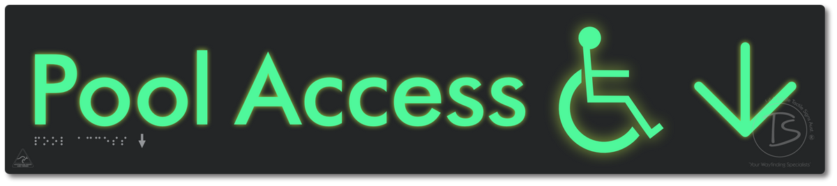 Pool Access with Large Directional Arrow