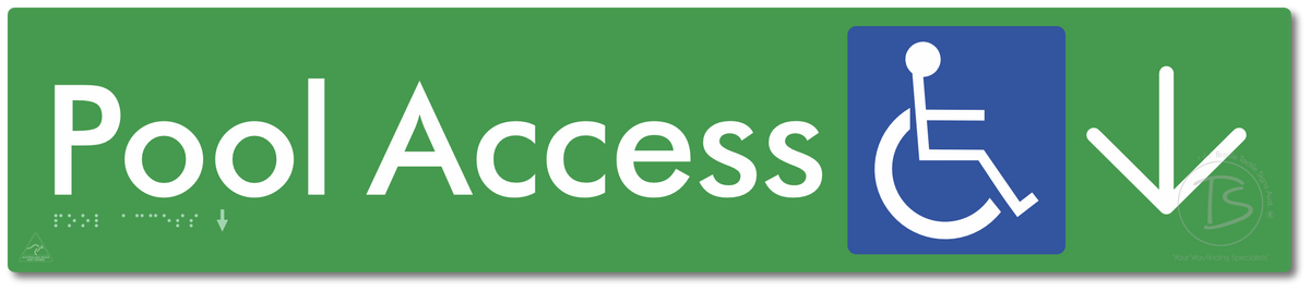 Pool Access with Large Directional Arrow