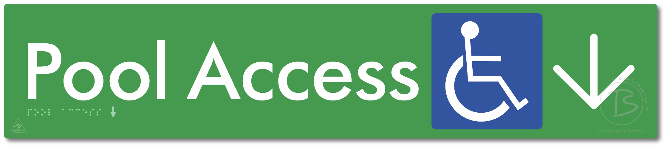Pool Access with Large Directional Arrow