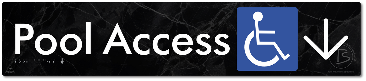 Pool Access with Large Directional Arrow