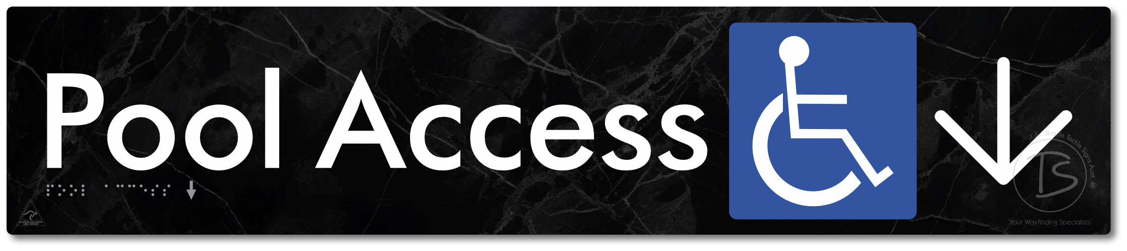 Pool Access with Large Directional Arrow