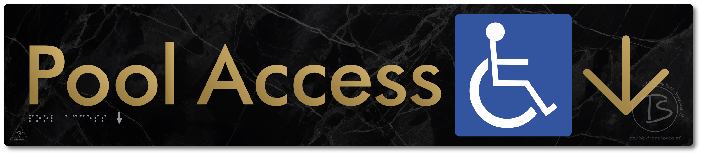 Pool Access with Large Directional Arrow