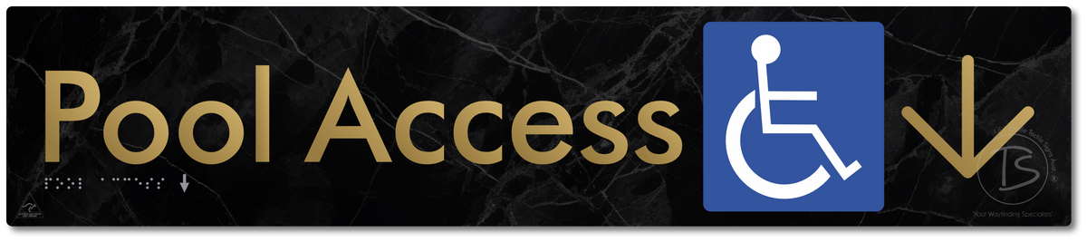 Pool Access with Large Directional Arrow