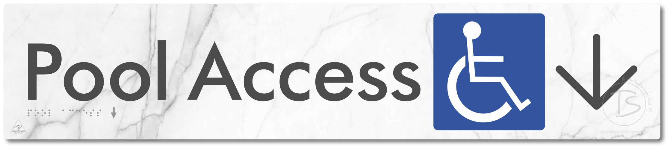 Pool Access with Large Directional Arrow