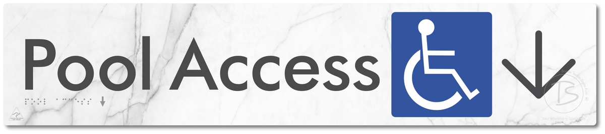 Pool Access with Large Directional Arrow