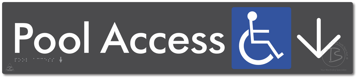 Pool Access with Large Directional Arrow