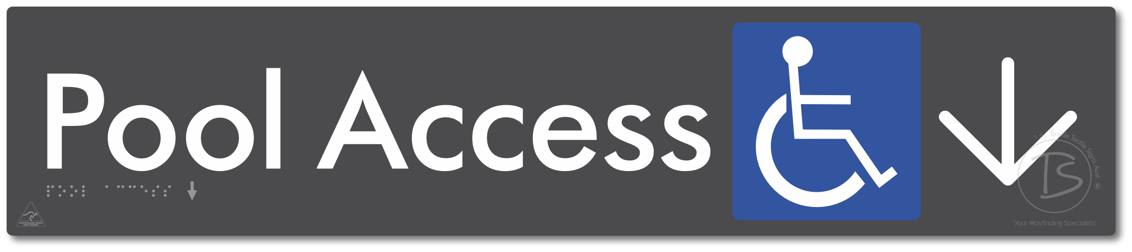 Pool Access with Large Directional Arrow