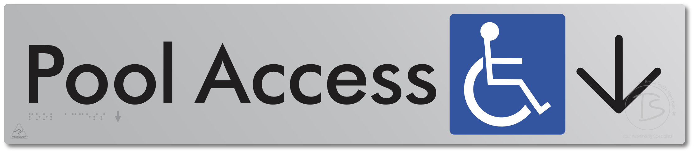 Pool Access with Large Directional Arrow